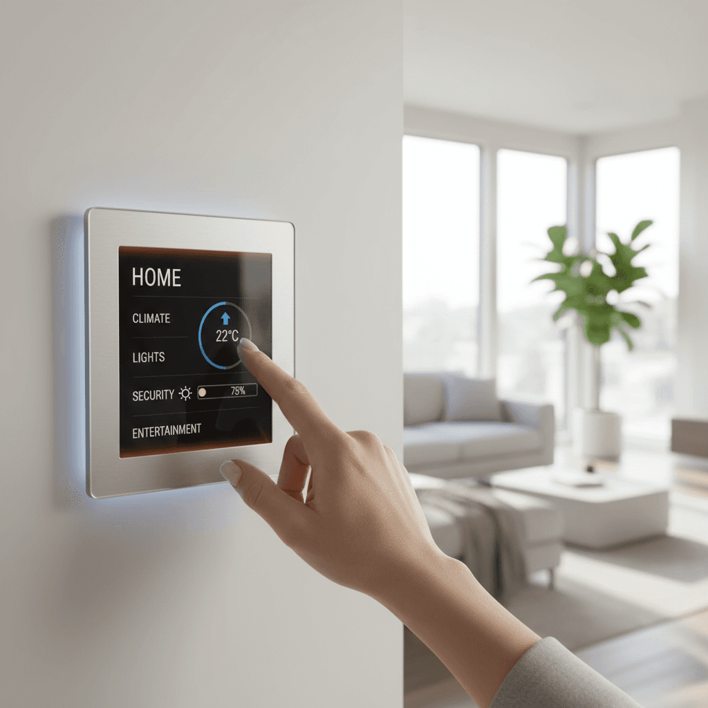 Smart home automation system with connected devices and control interface