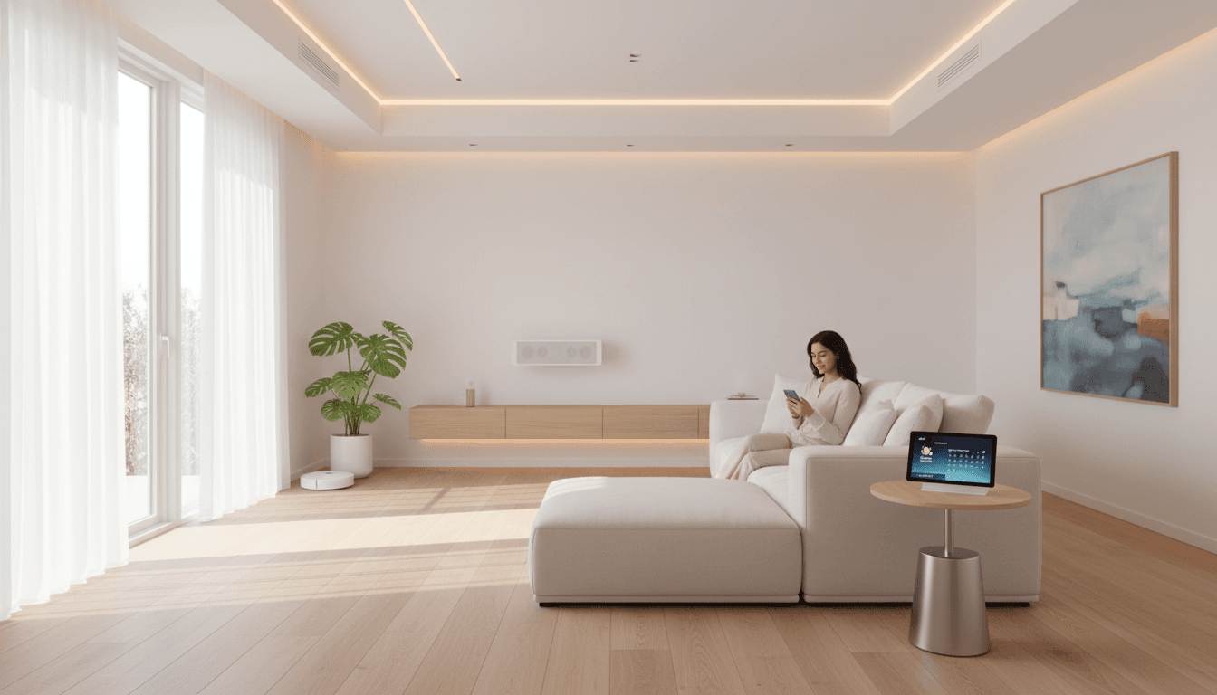 Advanced AI-powered pest control and air freshening device in home environment